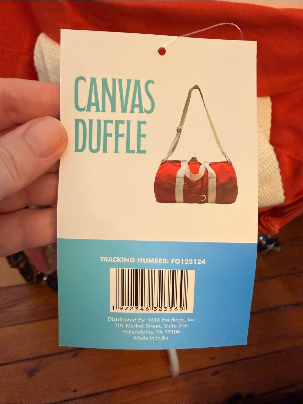 Canvas Duffle Travel Bag - Red